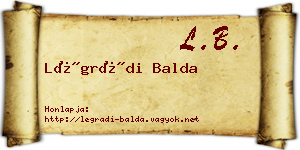 Légrádi Balda névjegykártya